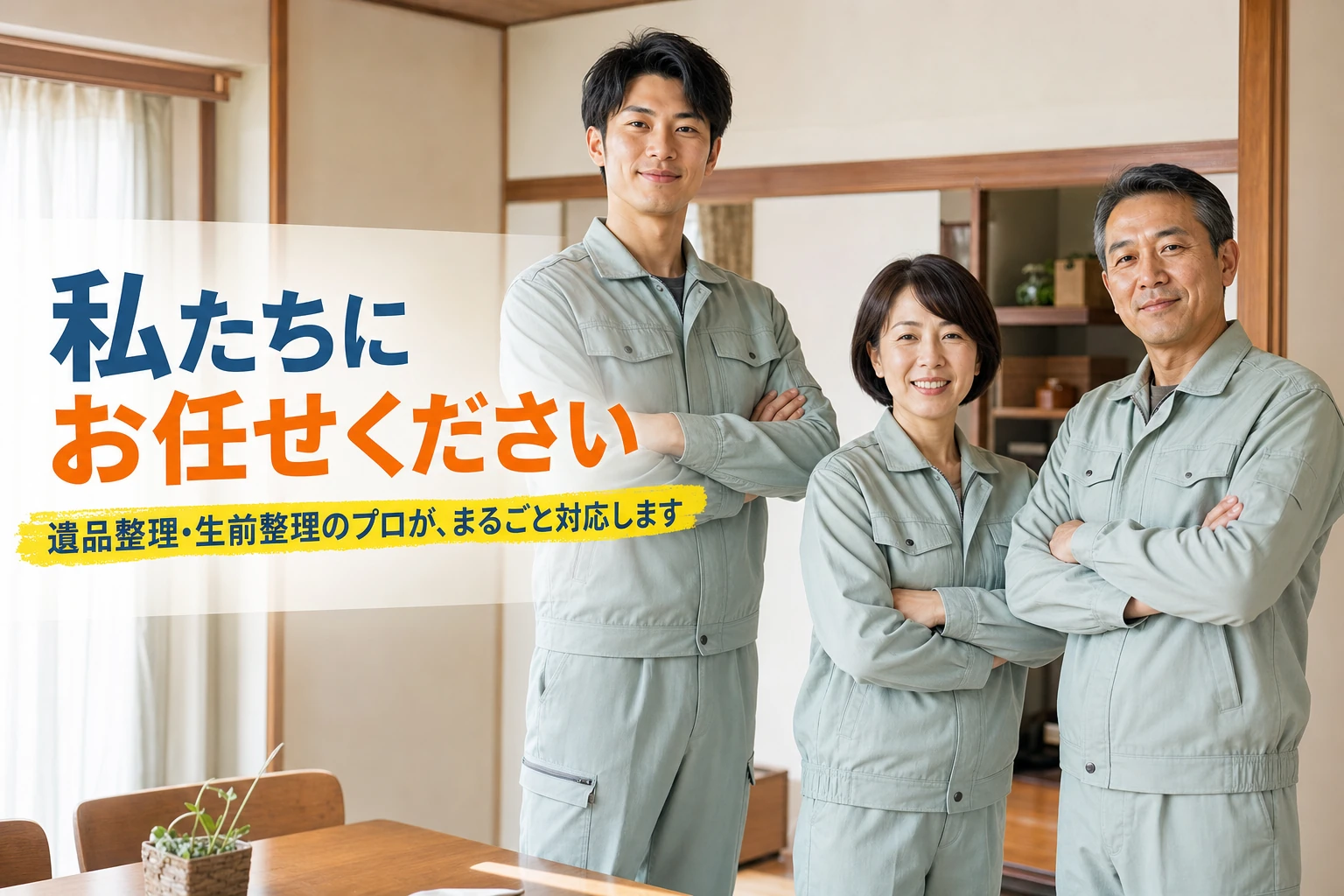 私たちにお任せください。遺品整理・生前整理のプロが、まるごと対応します